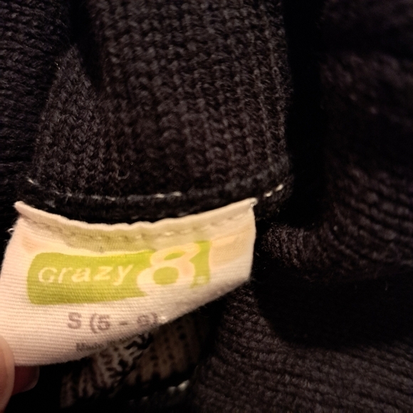 Crazy 8 girls size 5/6 knit cowl neck black & white knit dress with 3/4 sleeves - Picture 2 of 6